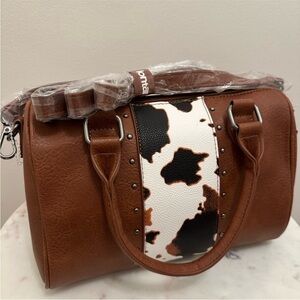 NWT Montana West Cow Print Western Barrel Bag